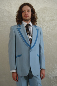 Light Blue Funky Retro Suit Kool 4 Kats Costume Hire