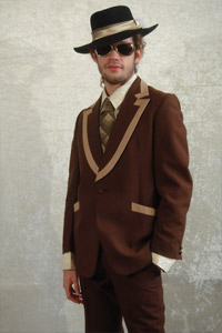 Dark Brown Funky Retro Suit Kool 4 Kats Costume Hire