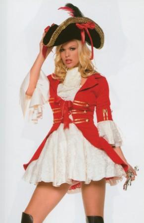 Captain Girl Pirate Red Medium-Large Kool 4 Kats Costume Hire