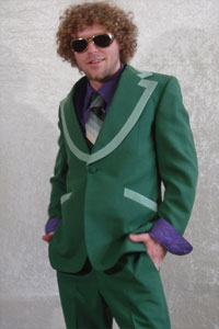 Dark Green Funky Retro Suit Kool 4 Kats Costume Hire