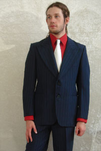 Blue Pinstripe Funky Retro Suit Kool 4 Kats Costume Hire
