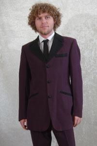 C Purple w. Black Trim Retro Vintage Suit Kool 4 Kats Costume Hire
